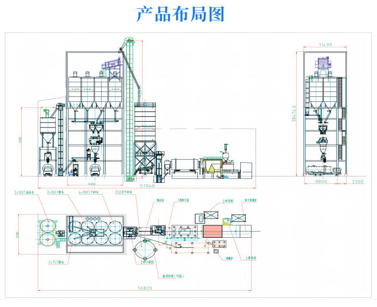 混合楼式干混砂浆生产线